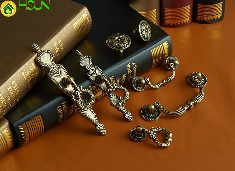 Furniture Hardware Drop Pulls - 2 buah Gagang Lemari Gaya Pedesaan
