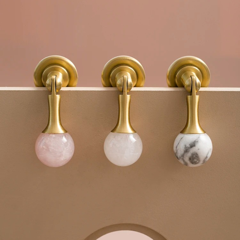 Bola Kristal Putih + Gagang Fu - Furniture Hardware Drop Pulls ulasan dan harga